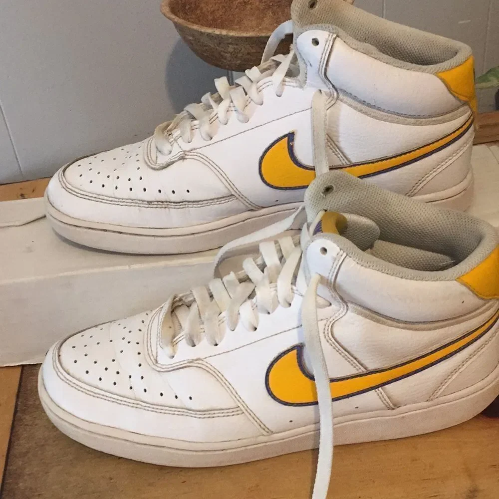 Nike court vision laker shoes